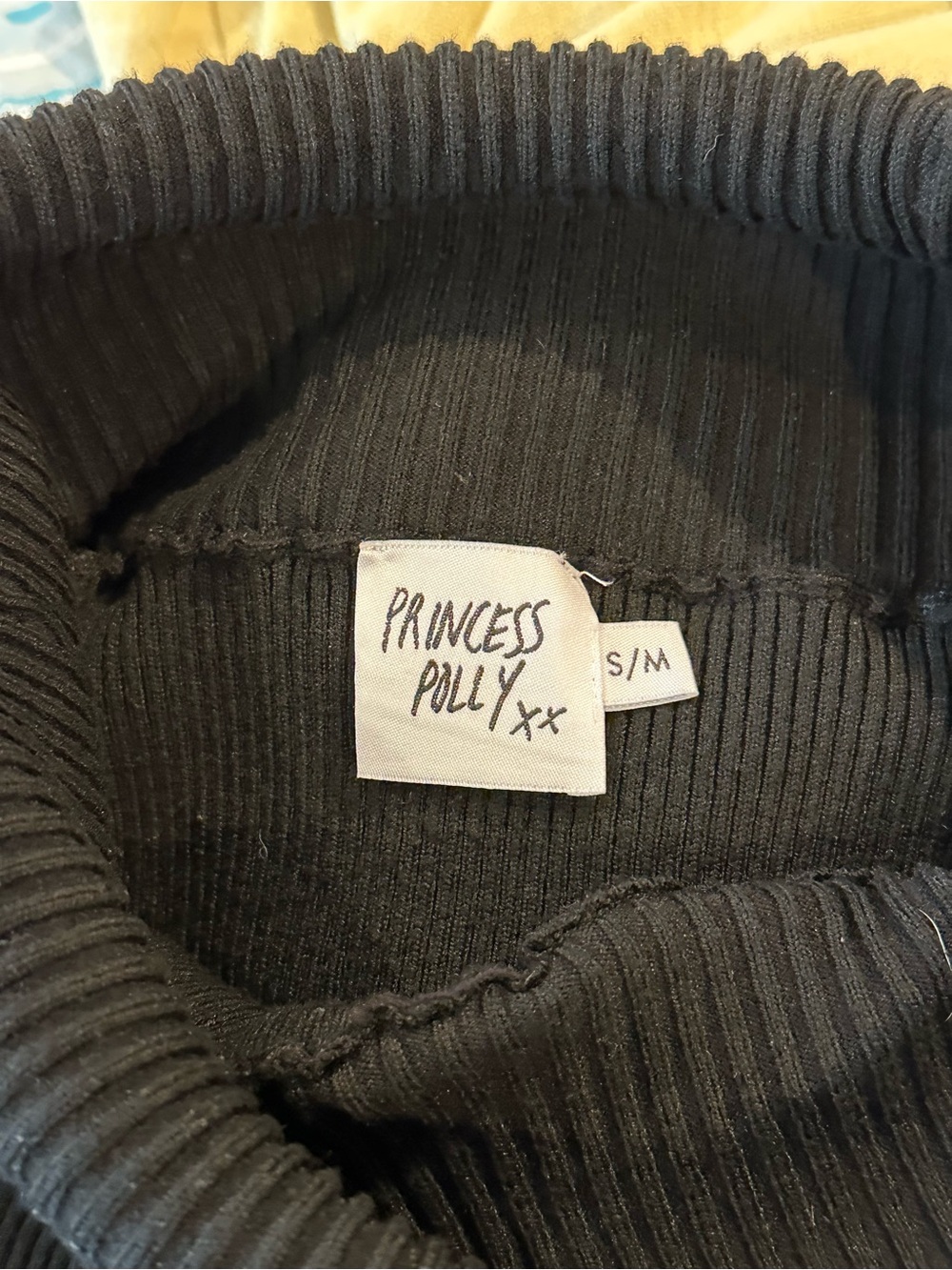 Princess Polly Black Off-the-Shoulder Ribbed Sweater - Picture 2 of 2
